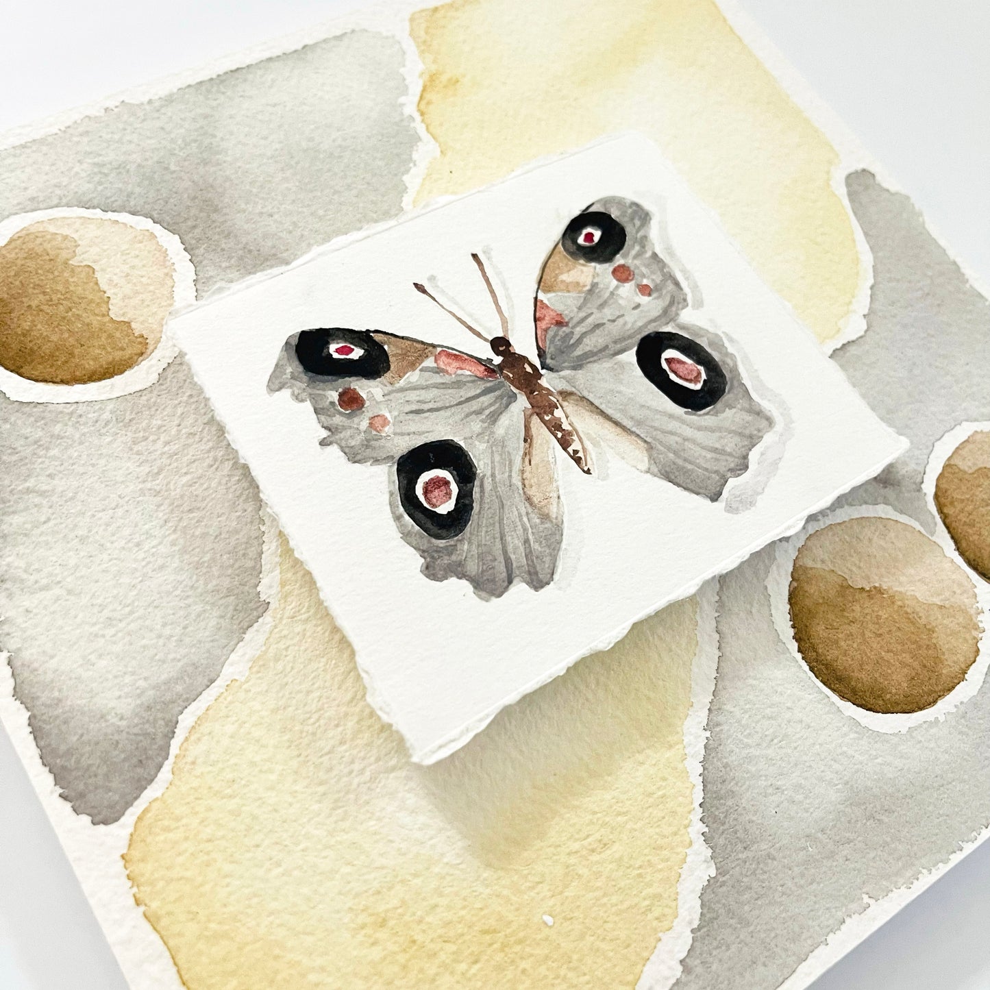 Watercolor Butterfly in Neutral Colors