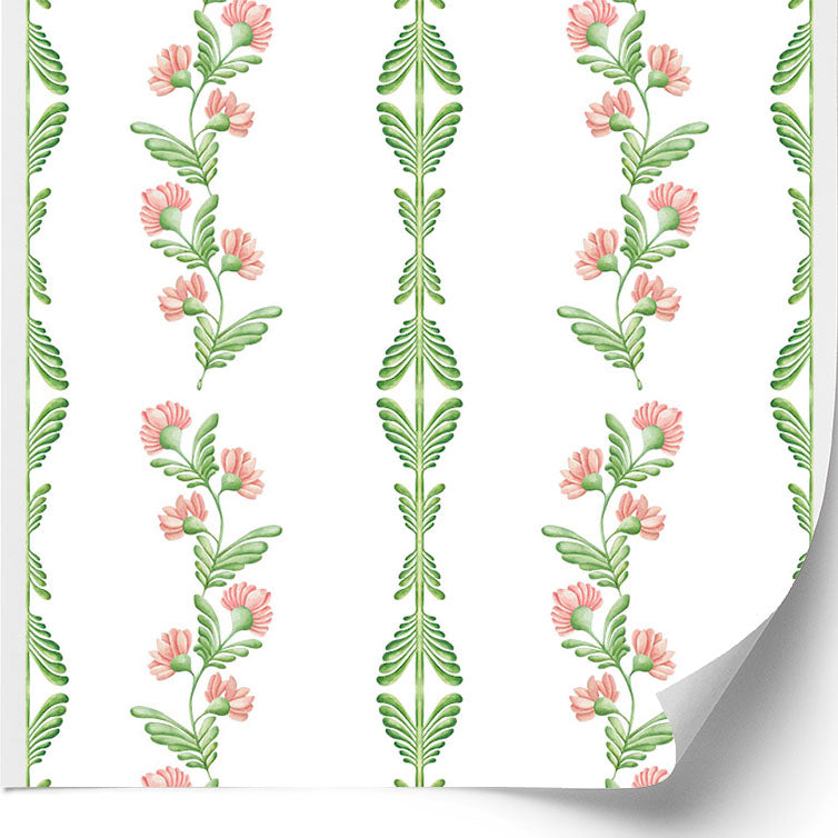 Ascending Floral Wallpaper in Blush