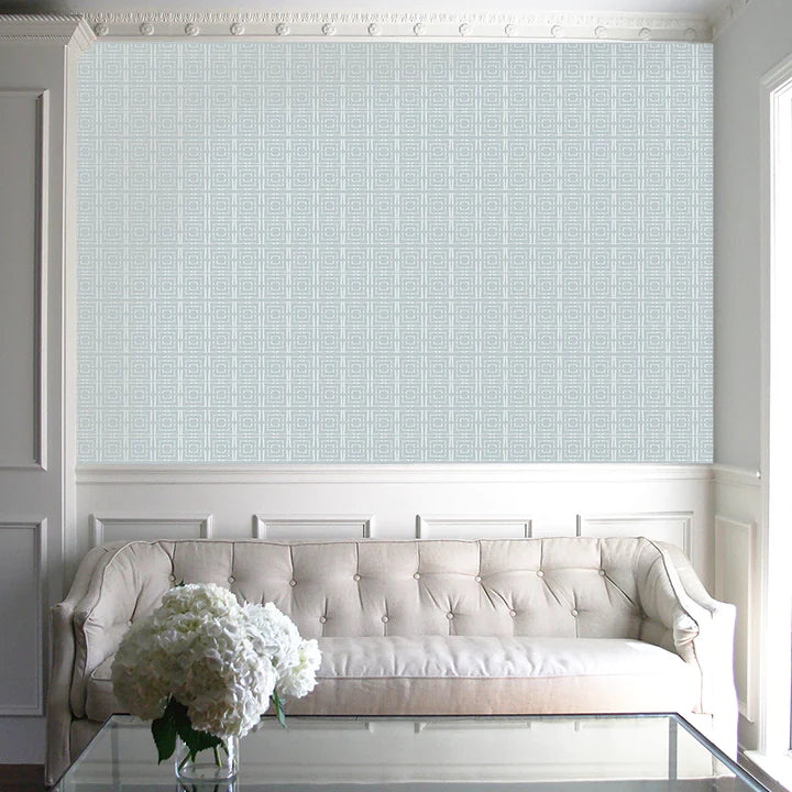 Centered Wallcovering in Stone Grey - SAMPLE