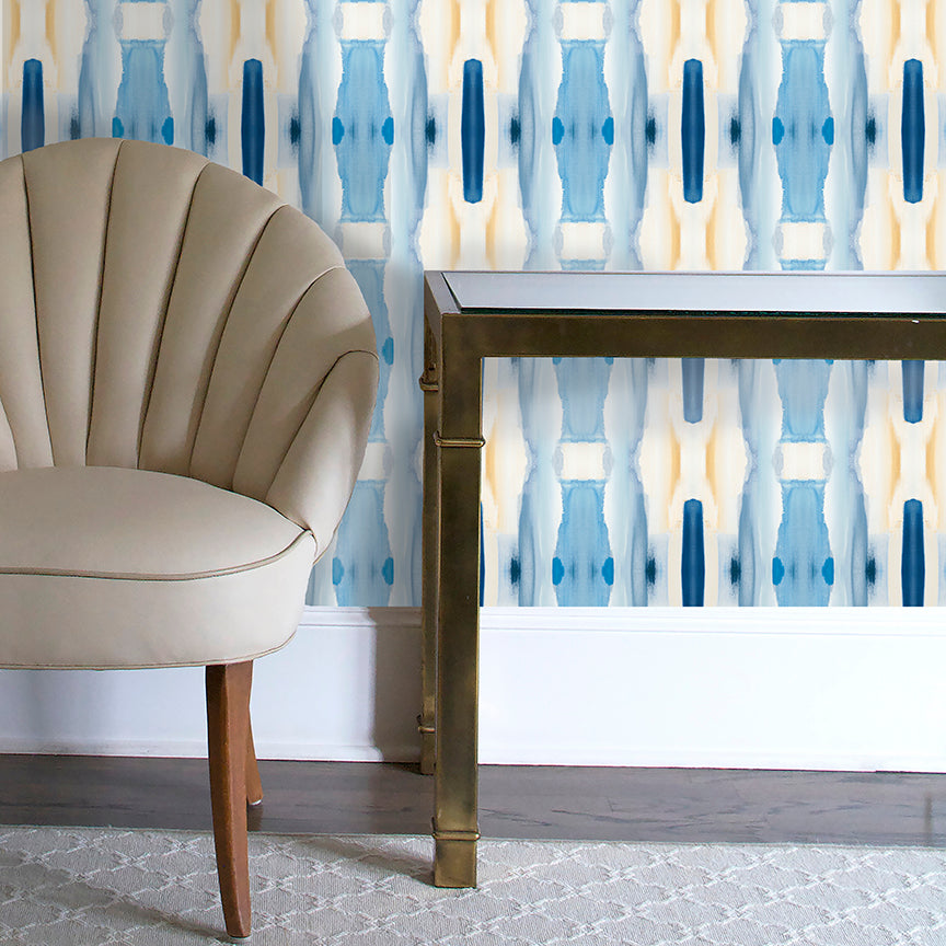 Creamy Blues Wallcovering