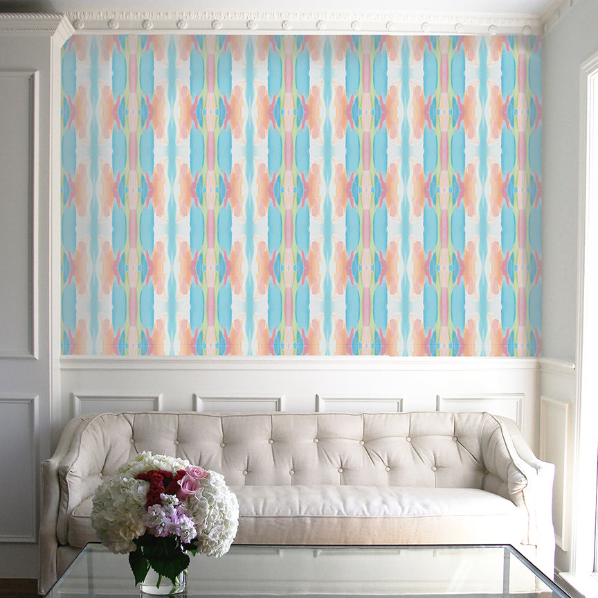 Pastel Squash Blossom Wallcovering