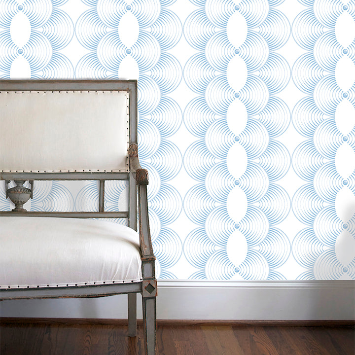 Rhythm Wallcovering in Coastal Blue