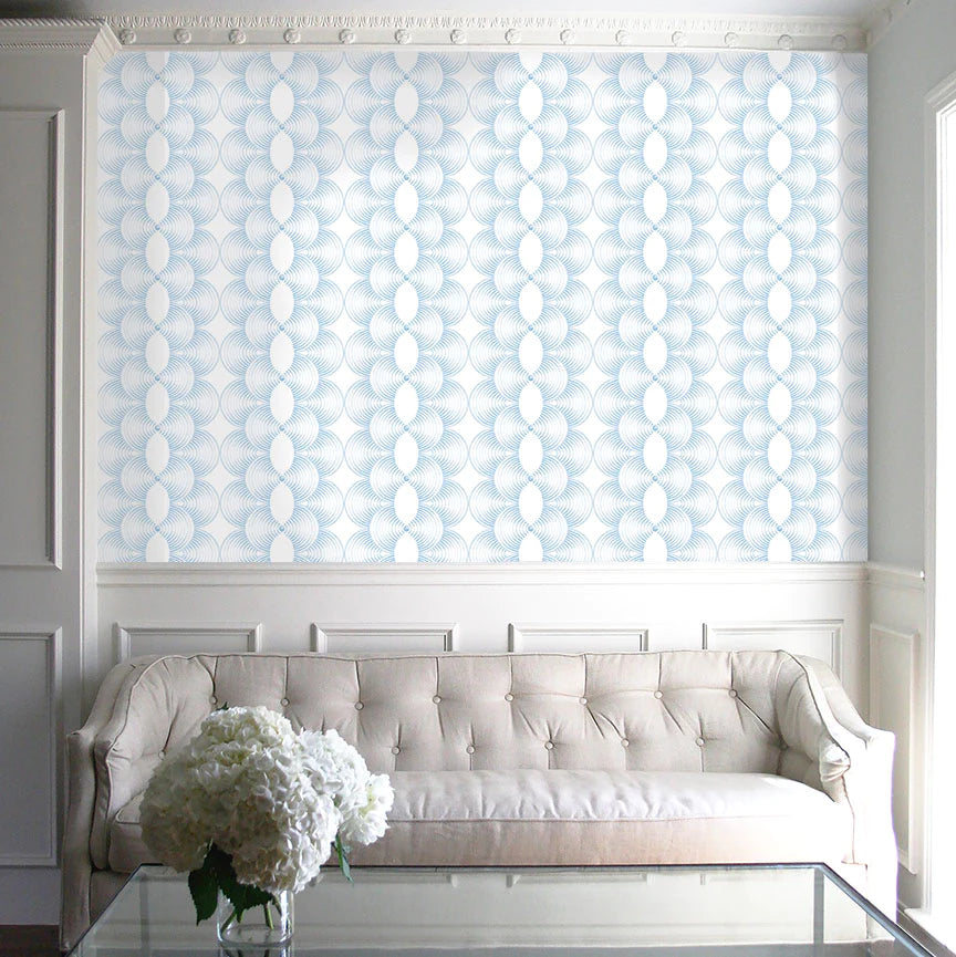 Rhythm Wallcovering in Coastal Blue - SAMPLE