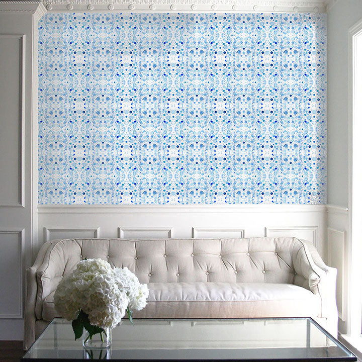 Splatter Wallcovering in Coastal Blue