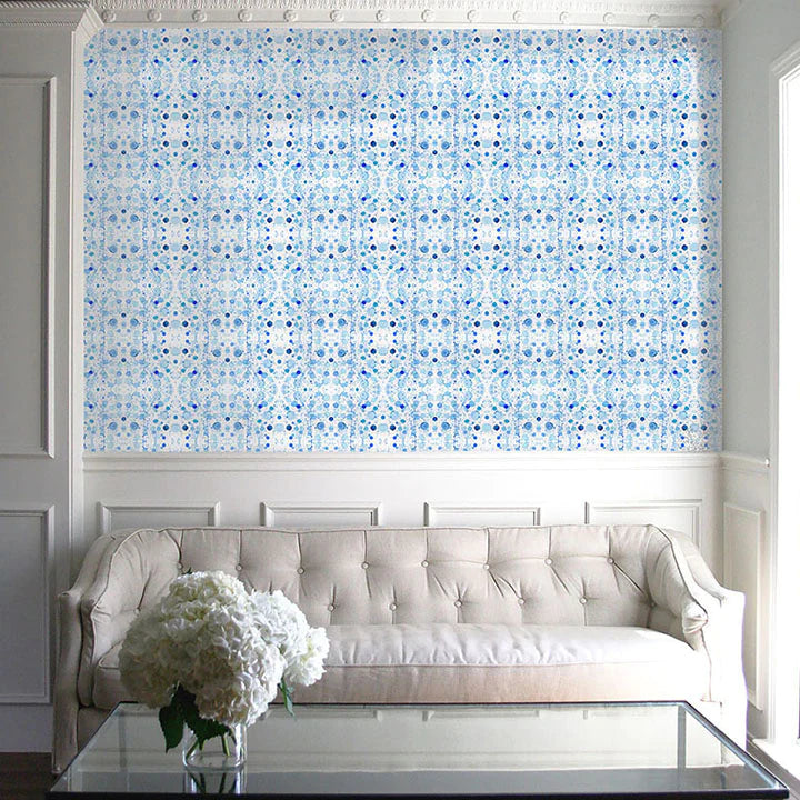 Splatter Wallcovering in Coastal Blue - SAMPLE