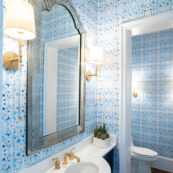 Splatter Wallcovering in Coastal Blue