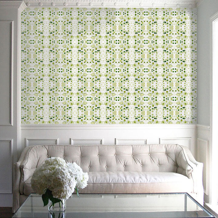 Splatter Wallcovering in Green with Envy