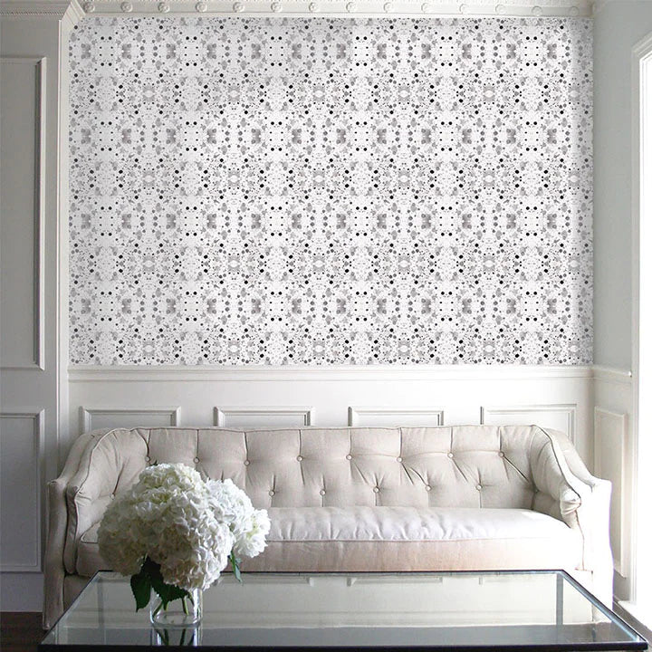 Splatter Wallcovering in Stone Grey - SAMPLE