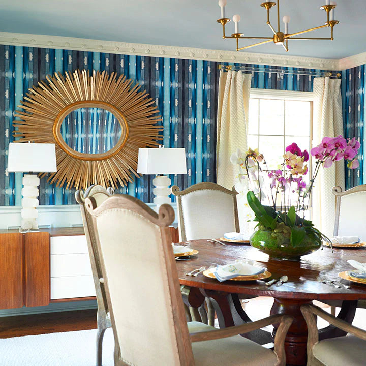 Turquoise Squash Blossom Wallcovering - SAMPLE