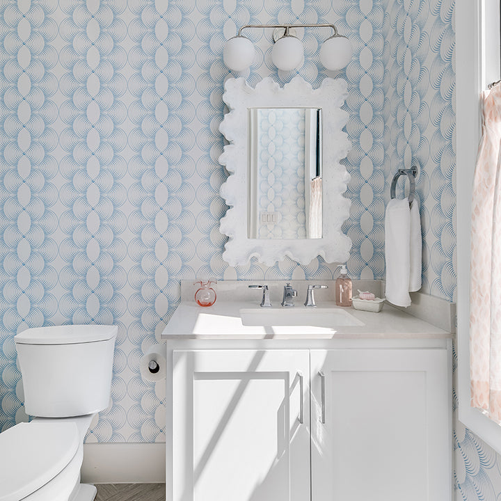 Rhythm Wallcovering in Coastal Blue