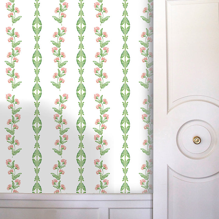 Ascending Floral Wallpaper in Blush