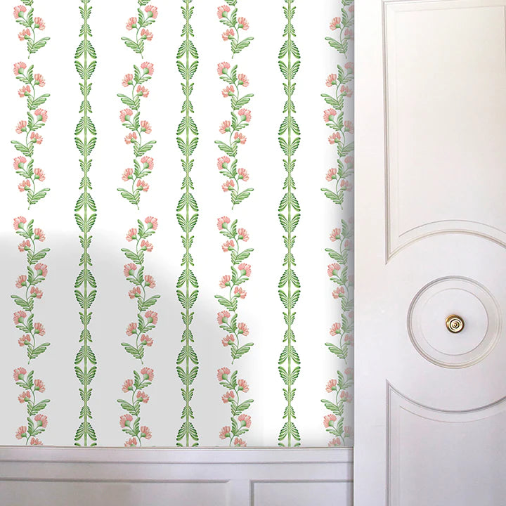 Ascending Floral Wallpaper in Blush - SAMPLE