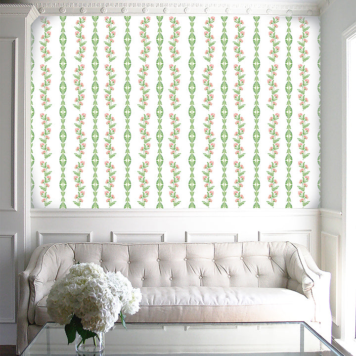 Ascending Floral Wallpaper in Blush