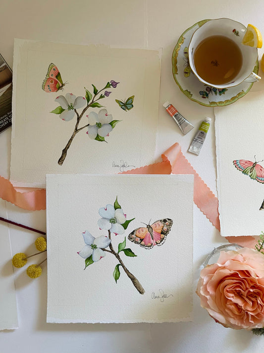 NEW Bloom & Butterfly Original Watercolor Paintings