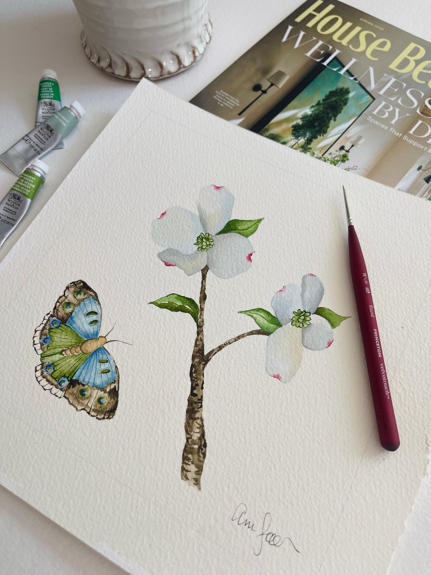 Botanical & Butterfly Study No. 4