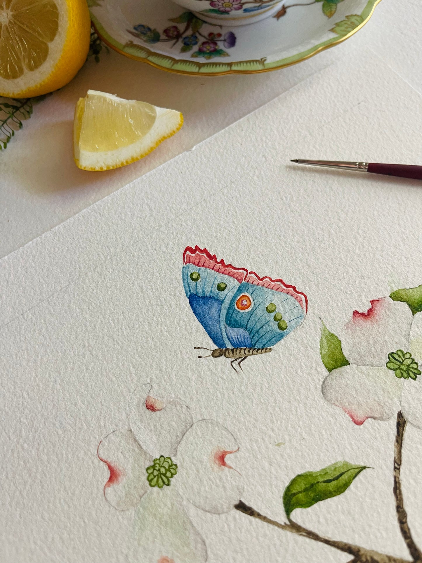 Botanical & Butterfly Study No. 7