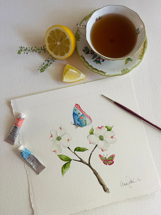Botanical & Butterfly Study No. 7