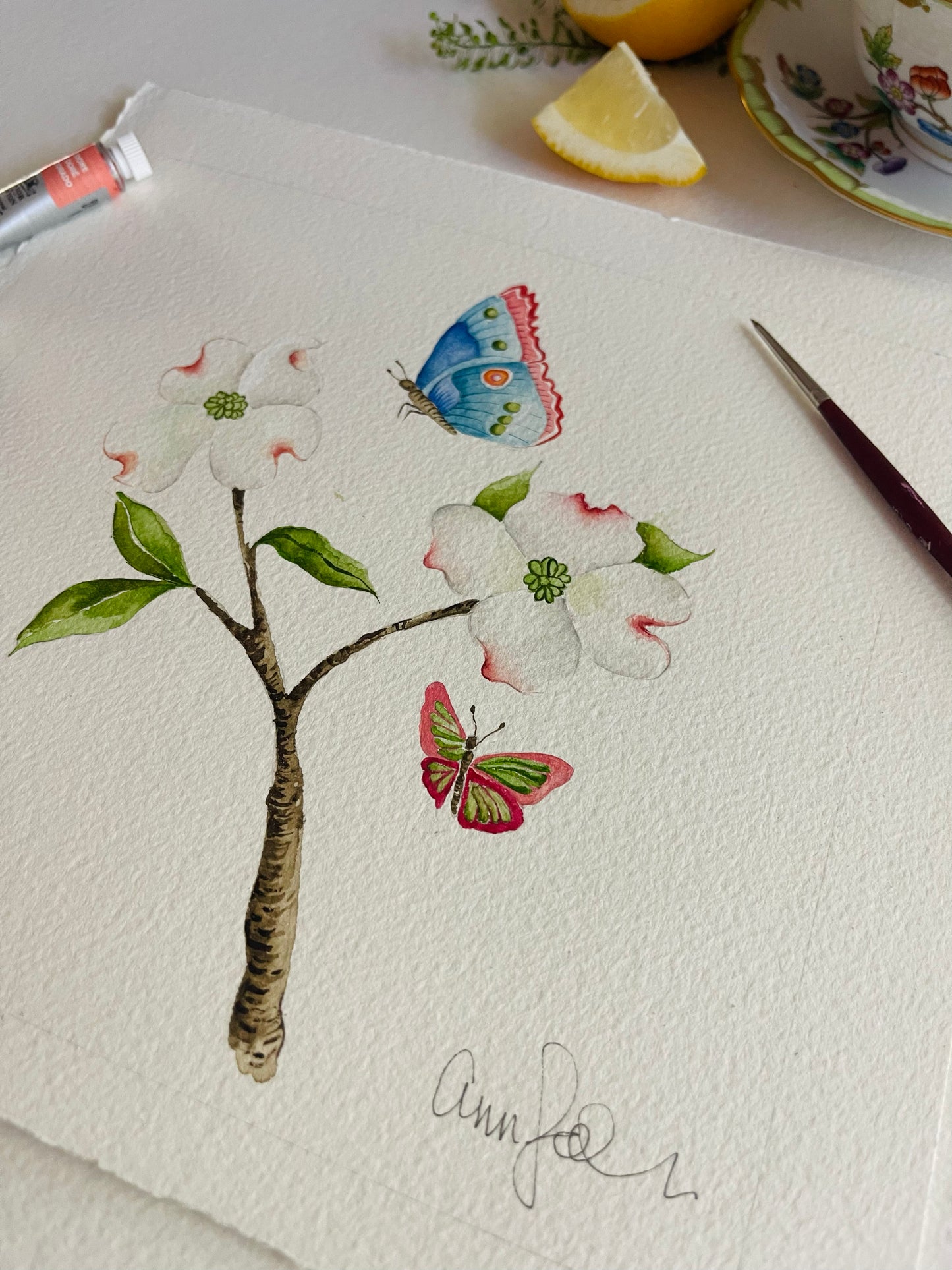 Botanical & Butterfly Study No. 7