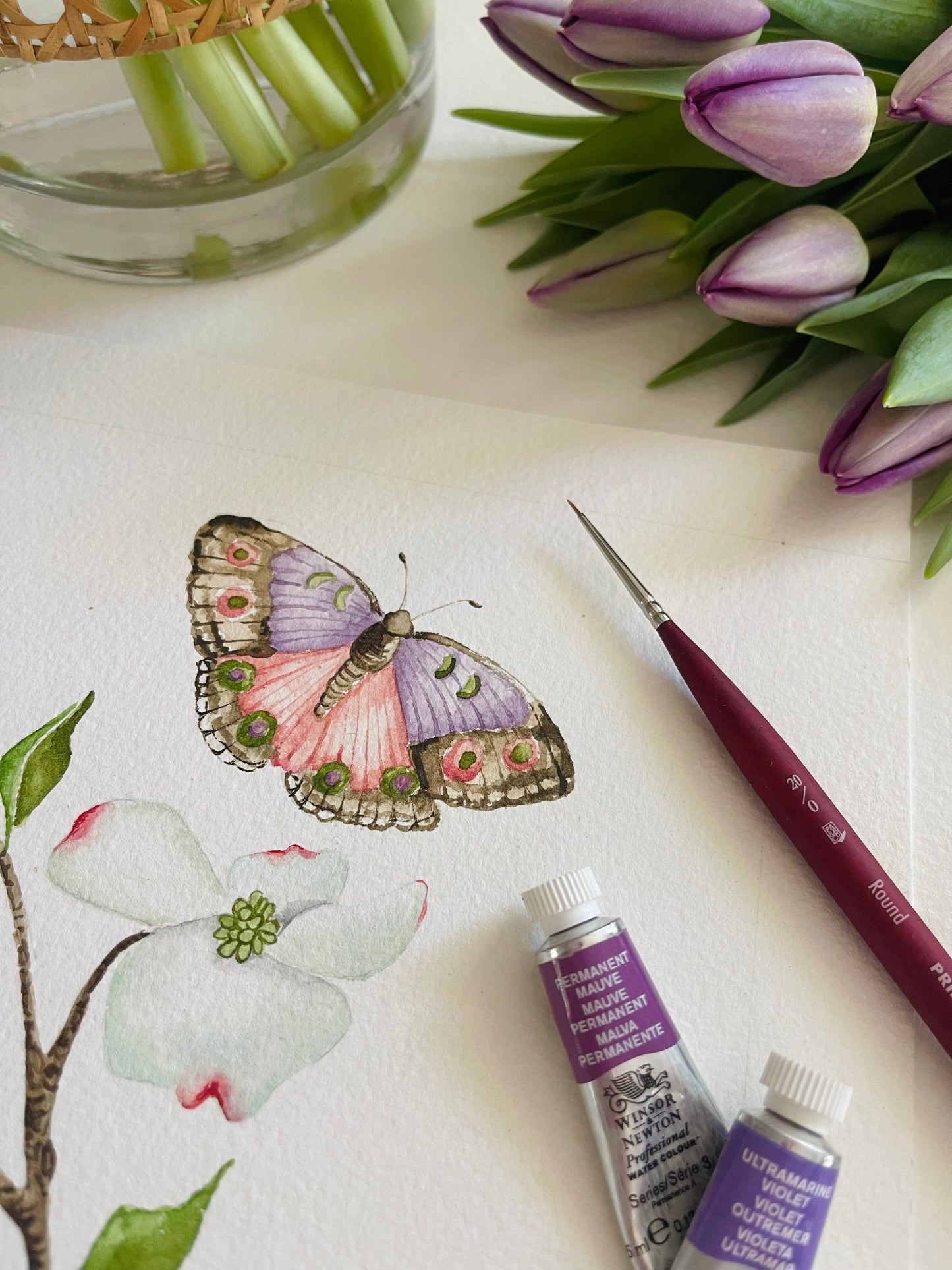 Botanical & Butterfly Study No. 6