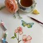 Botanical & Butterfly Study No. 9