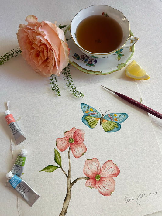 Botanical & Butterfly Study No. 9