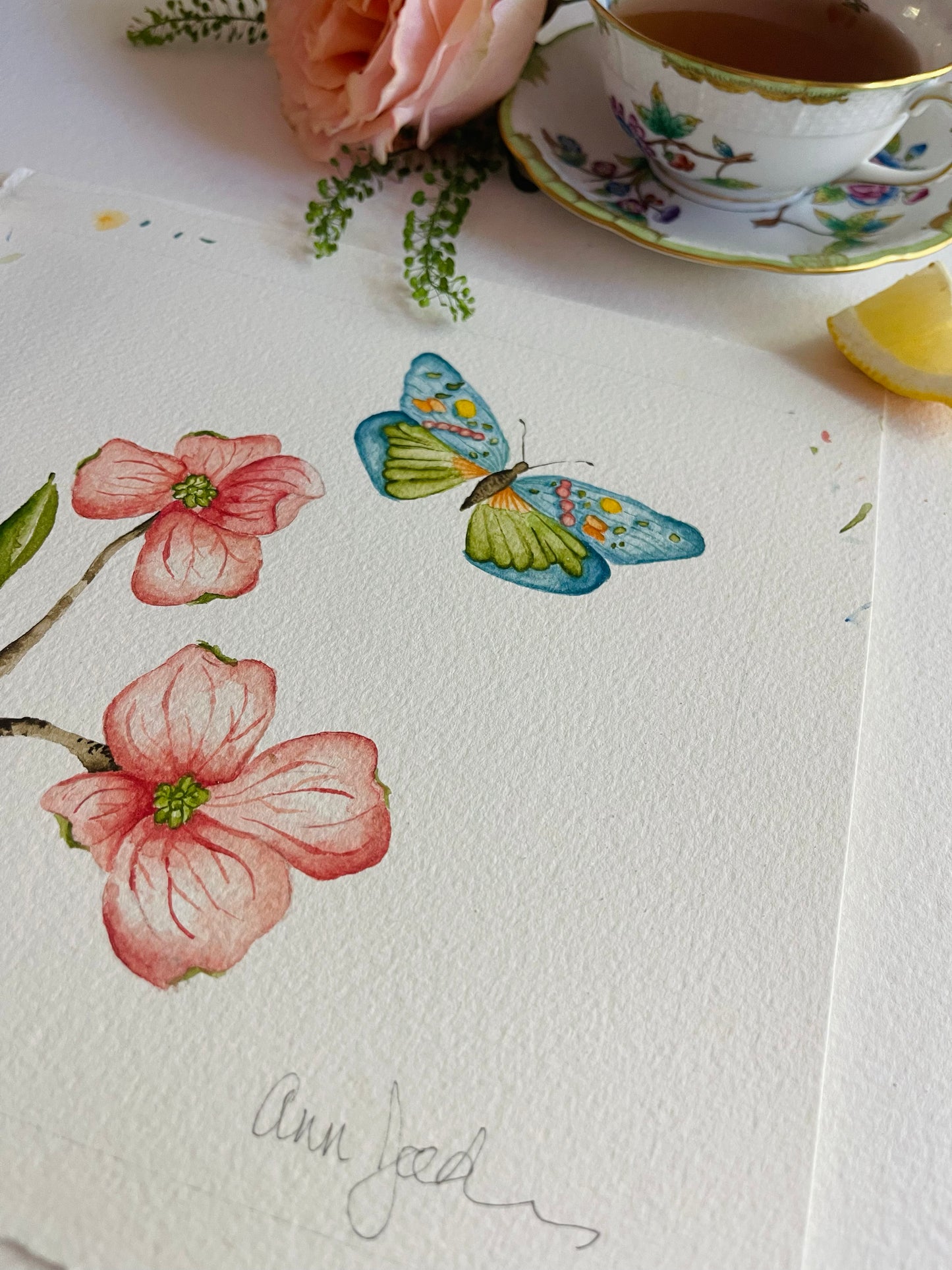 Botanical & Butterfly Study No. 9