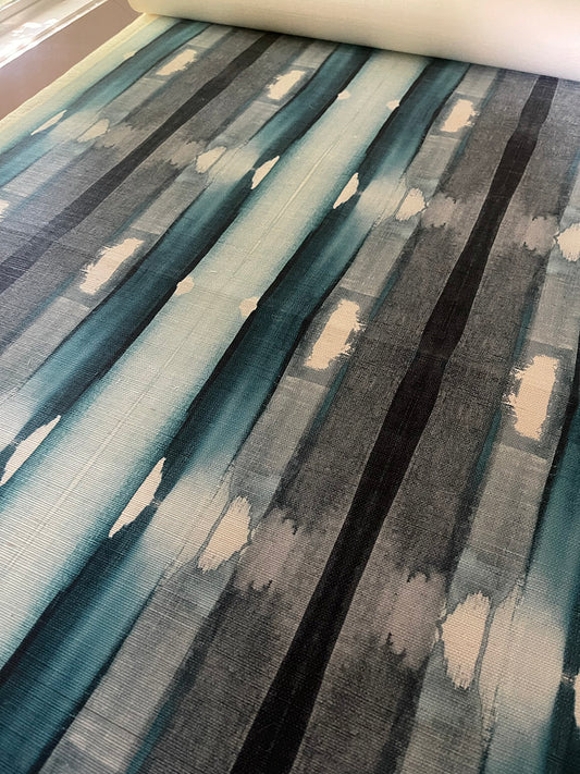 REMNANT: Turquoise Squash Blossom Grasscloth