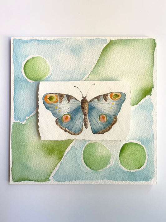 Watercolor Butterfly Cool Colors II