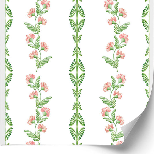 Ascending Floral Wallpaper in Blush