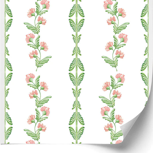 Ascending Floral Wallpaper in Blush - SAMPLE